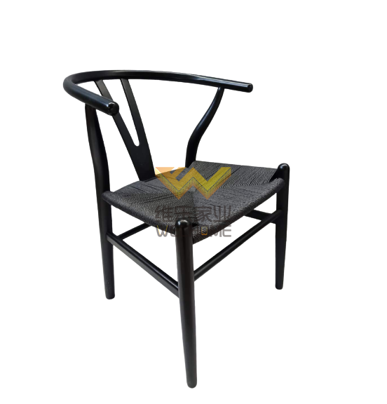 Restaurant furniture solid wood paper cord wishbone dining chair